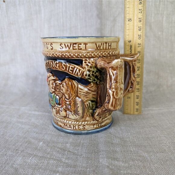 Vintage 1960s Two Handled Kissing Stein Mug Novelty - Picture 7 of 7